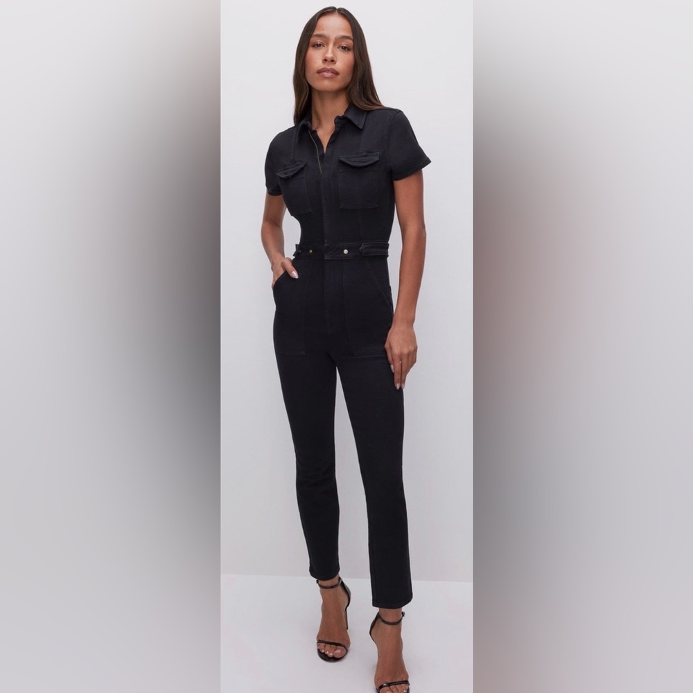 Good American - NWT - Fit Fir Success Denim Coveralls